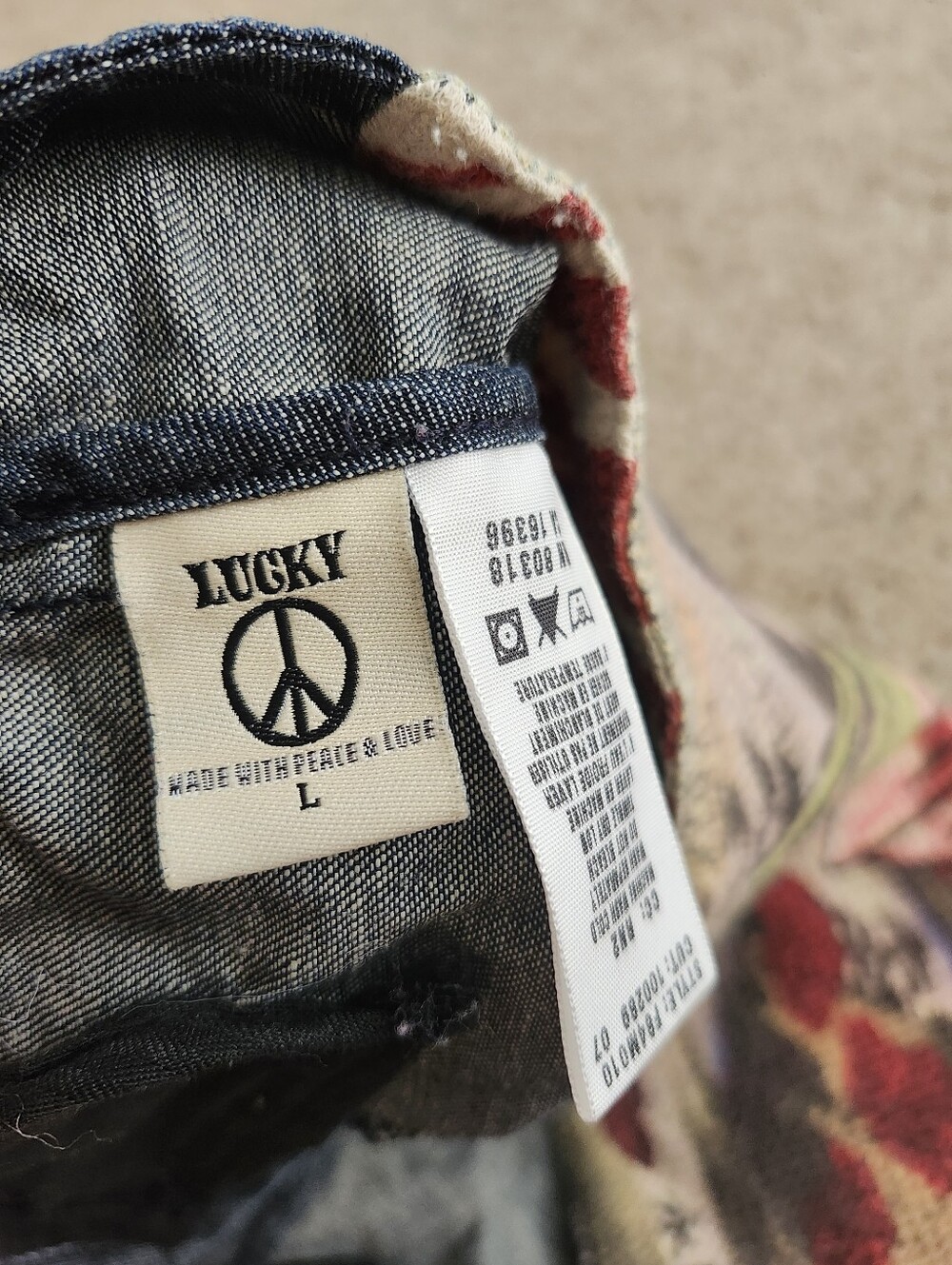 Lucky Cropped Denim Vest with China Graphic / Red and Cream Zebra Print - Picture 3 of 9